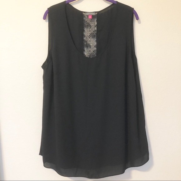 Vince Camuto Tops - Vince Camuto Black and Lace Blouse